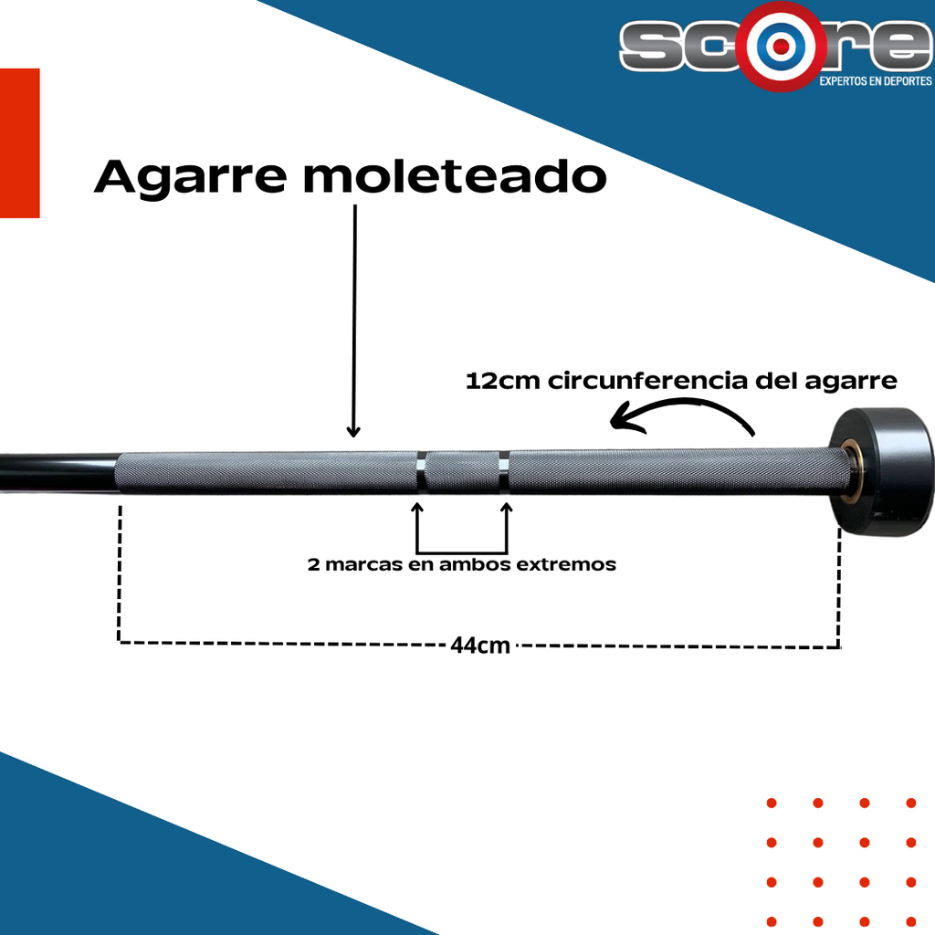 Barra Ol mpica sellada 2.2 mts 20 kg 1000 lb Wod Pro Score M xico